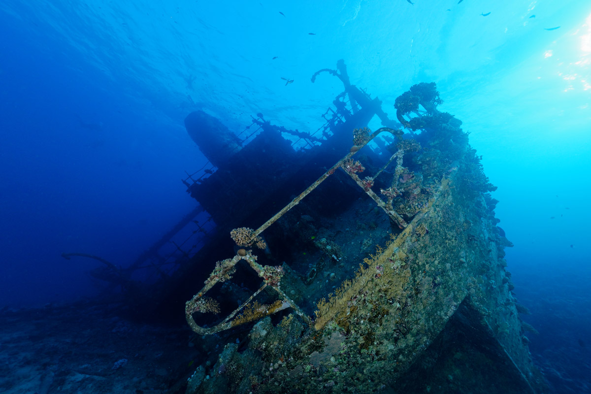 Shipwreck stern in Abu Nuhas, the Red Sea, Egypt