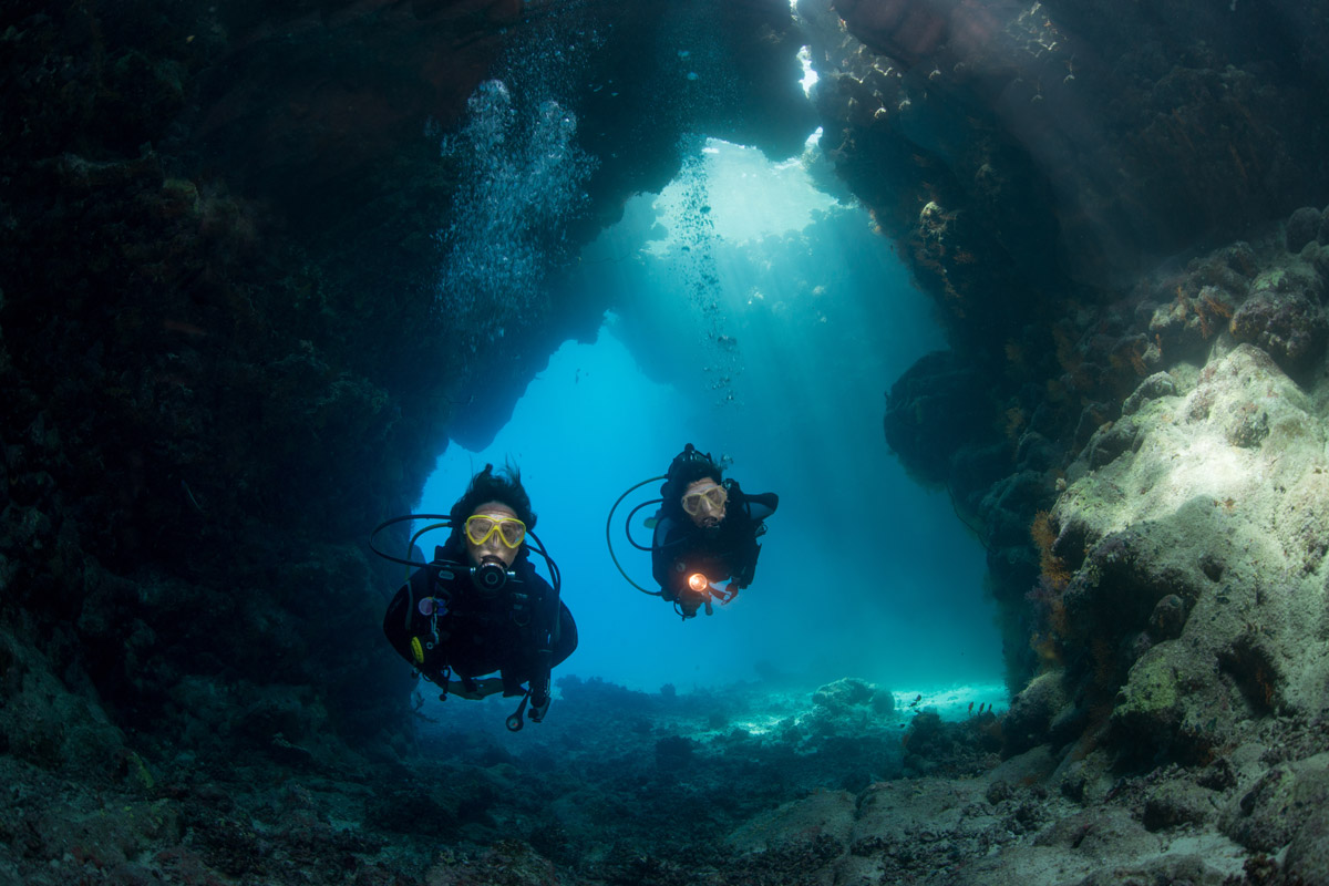 Cave diving at St Johns in Egypt